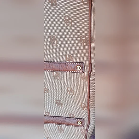 Vintage Dooney & Bourke Tan and Brown Logo Satchel - Picture 11 of 16